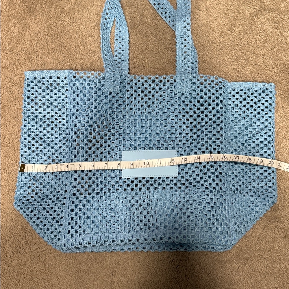NWOT Dolce & Gabbana Light Blue Summer Woven Beach Tote Bag - Sky Blue - Picture 4 of 6